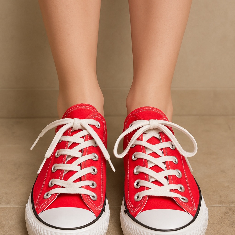 Converse All Star Red and White Women's Sneakers